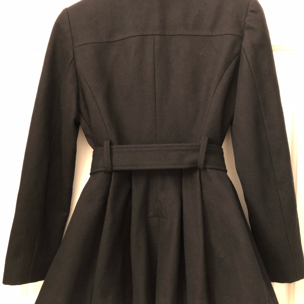 VIA SPIGA Black Coat Belted Double-Breasted